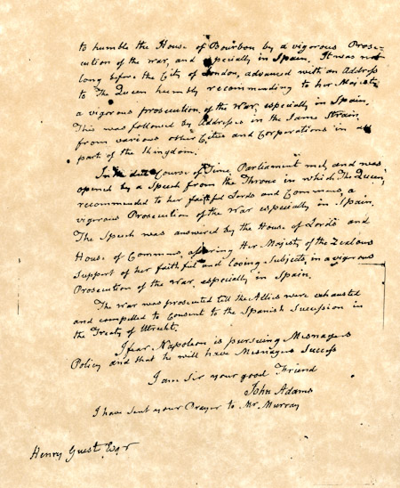John Adams Letter 1